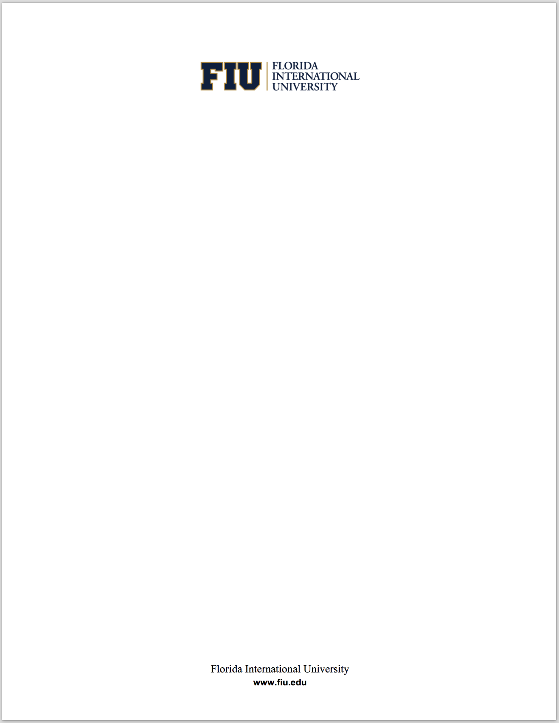 White FIU Letterhead Preview