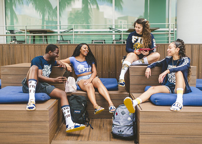 FIU students wearing branded clothing