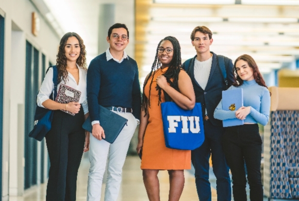 FIU students posed together in a group